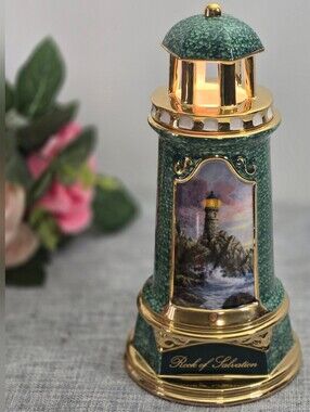 Vintage Thomas Kinkade Porcelain‎ Lighthouse "Rock Of Salvation" 2004